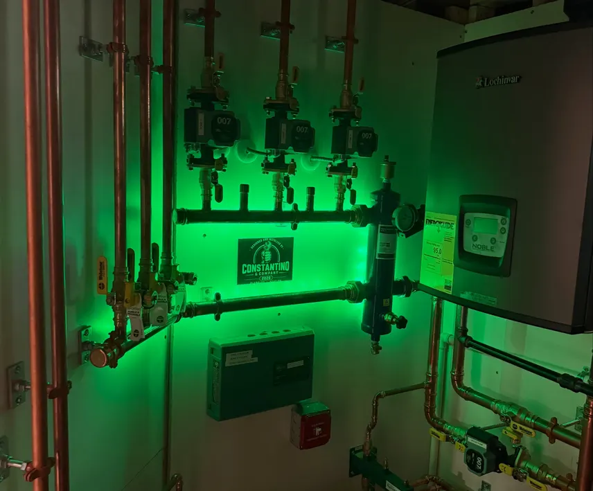 Boiler and circulator pumps serviced by Desert Peak Plumbing Solutions