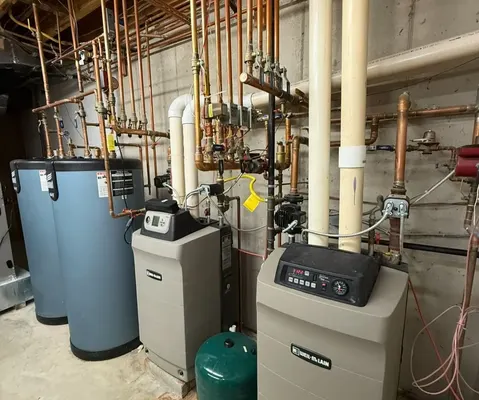 Finished boiler room with insulated piping, Las Vegas
