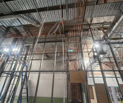 Copper water risers in a commercial building, Las Vegas
